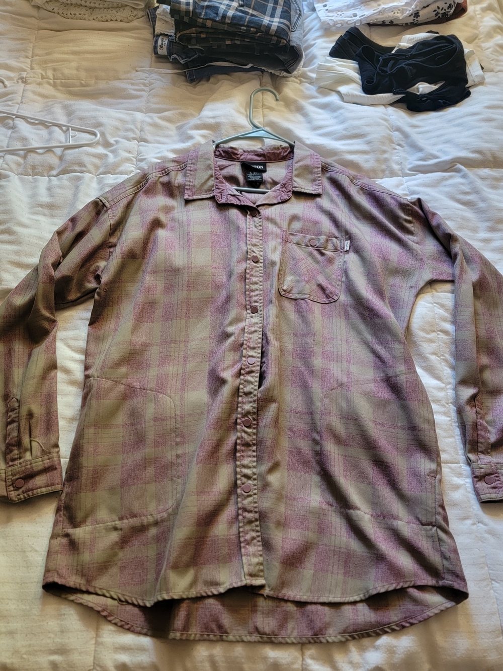 Burton Women's Plaid Lightweight Shirt Jacket - Pink, Green
